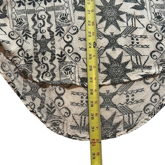 Free People Mia Tunic Blouse Cream Black Aztec Print Boho Long Sleeve Top XS - Picture 8 of 16